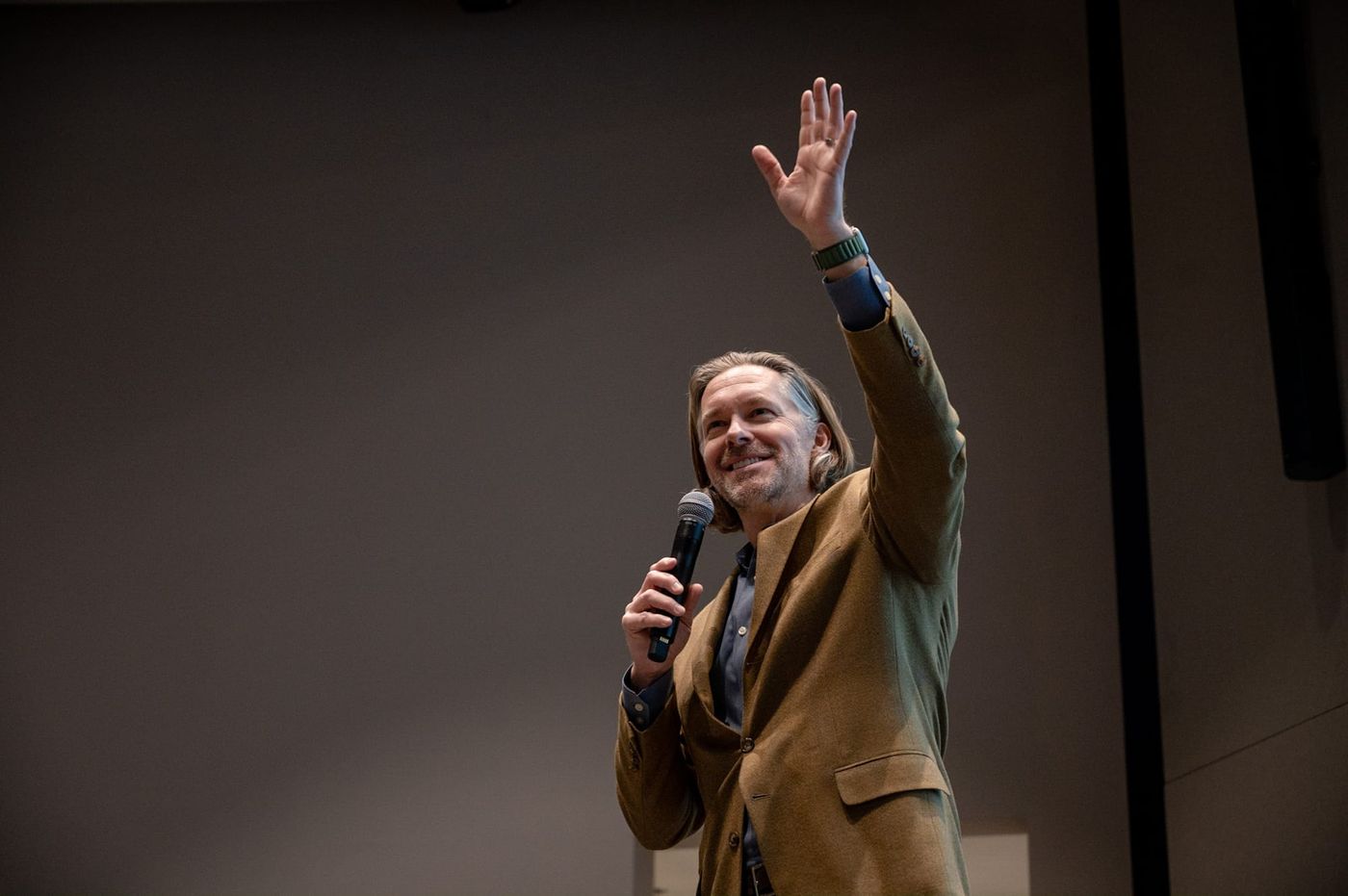 A speaker energizing the room