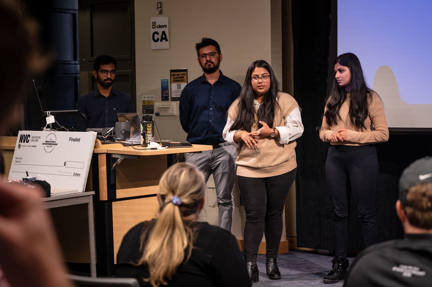 A student team presenting their solution